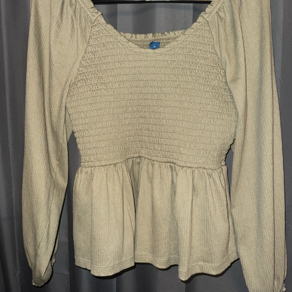 Old Navy Women's Cream Smocked Top
